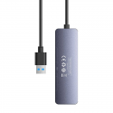 Hub 4in1 Baseus UltraJoy Lite 50cm USB-A līdz 4x USB 3.0 + USB-C 5V (pelēks) Hub 4in1 Baseus UltraJoy Lite 50cm USB-A līdz 4x USB 3.0 + USB-C 5V (pelēks)