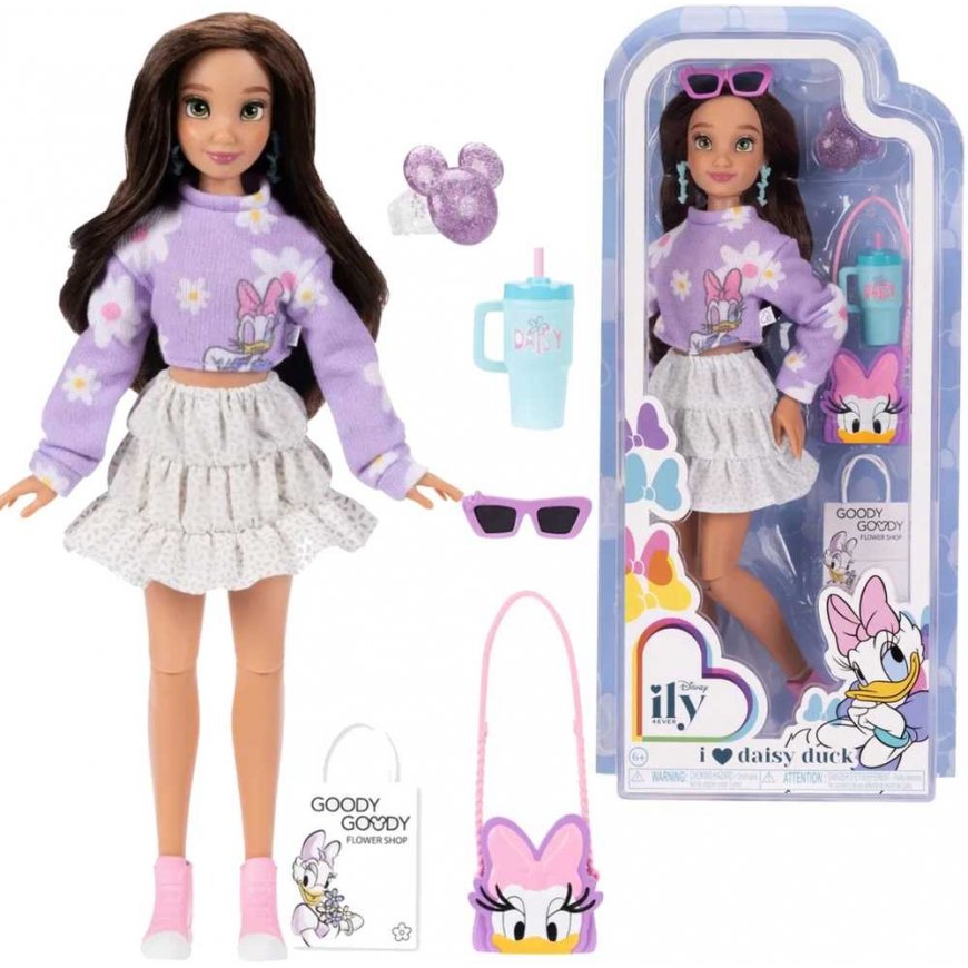 Disney ILY 4ever -lelu, jossa on Daisy Duck -teema ja lisävarustesetti, 30 cm