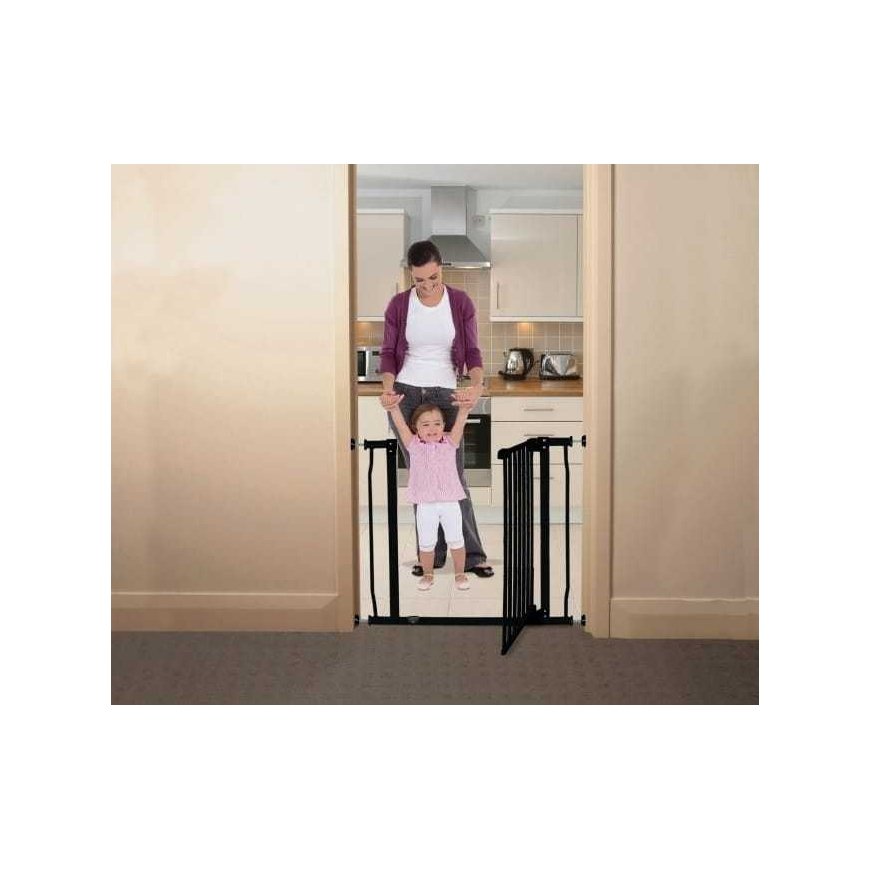 Dreambaby Liberty drošības vārti (P: 75-82cm x A: 76cm) – melni – 2