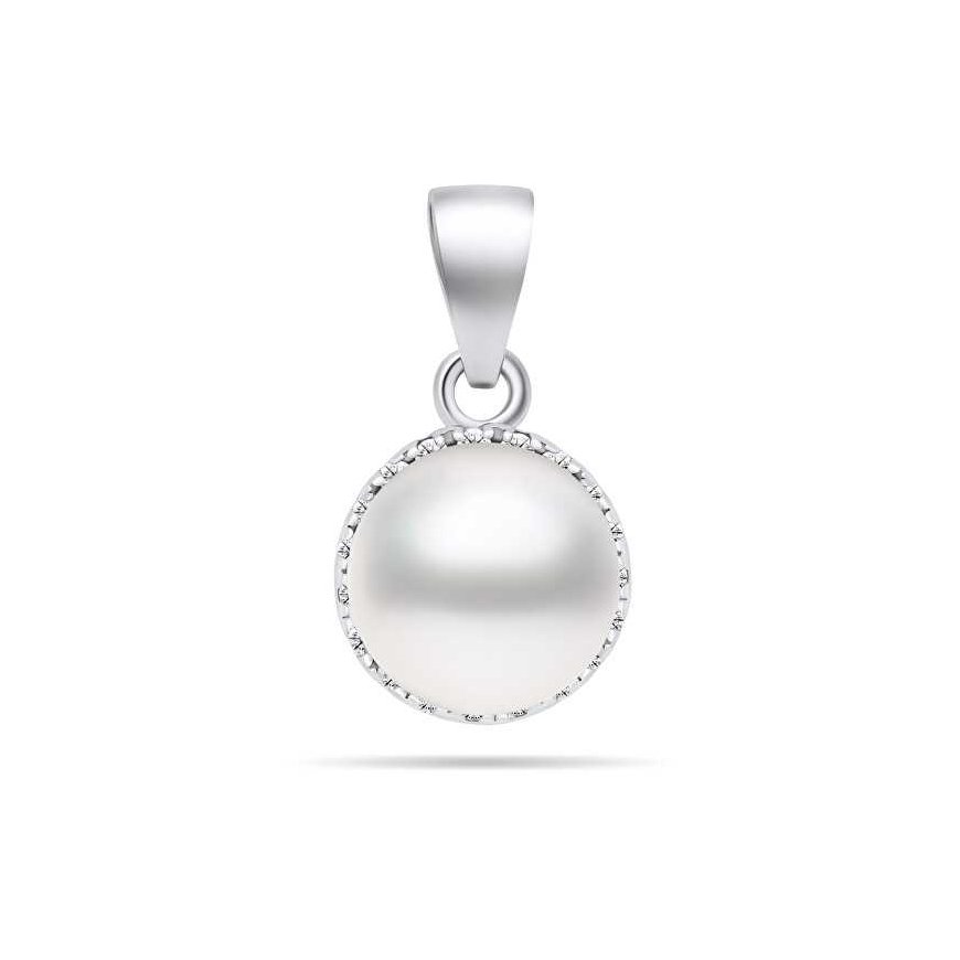 Brilio Silver Brilio Silver Silver pearl pendant with zircons PT77W