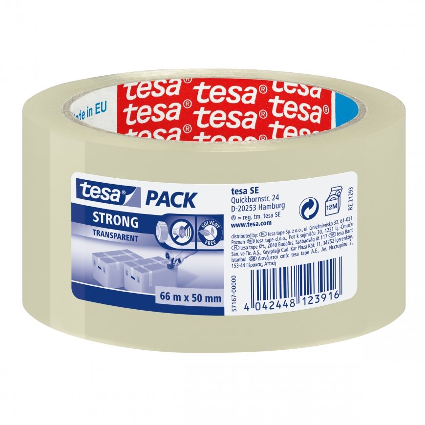 TESA Clear Strong 66 m Polipropilēns