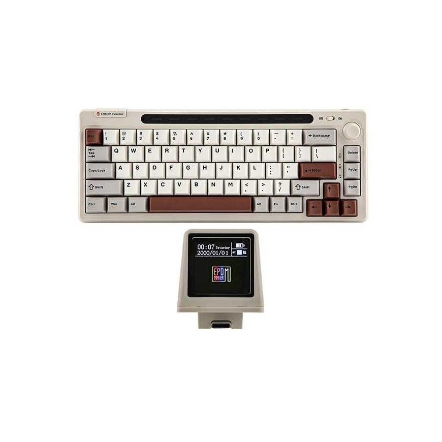 Epomaker RT65 Keyboard (White/Grey) - Wisteria Linear Switches – 2