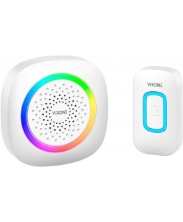 Orno PELA DC, bezvadu bateriju durvju zvans, mācīšanās sistēma, 60 skaņas, RGB LED, 300 m, balts
