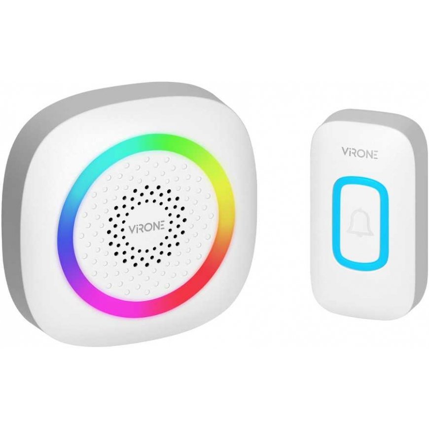 Orno PELA DC, bezvadu bateriju durvju zvans, mācīšanās sistēma, 60 skaņas, RGB LED, 300 m, balts – 3