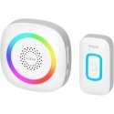 Orno PELA DC, langaton paristokäyttöinen ovikello, oppimissysteemi, 60 ääntä, RGB LED, 300 m, valkoinen Orno PELA DC, langaton paristokäyttöinen ovikello, oppimissysteemi, 60 ääntä, RGB LED, 300 m, valkoinen