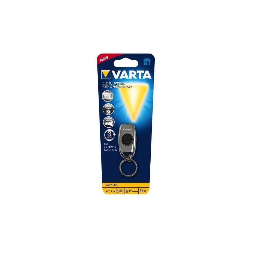 Varta L.E.D. METAL KEY CHAIN LIGHT Chromas Raktų grandinėlė su žibintuvėliu LED