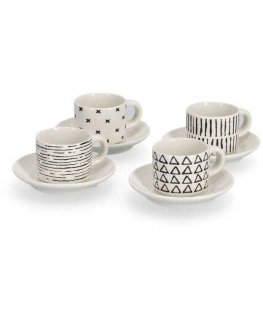 Zeller Espresso cup set with geometric patterns, 70 ml
