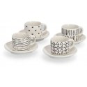 Zeller Espresso cup set with geometric patterns, 70 ml Zeller Espresso cup set with geometric patterns, 70 ml