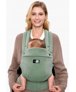 MOMCOZY ERGONOMIC BABY CARRIER PUREHUG MADE OF NATURAL LINEN, SAGE Green