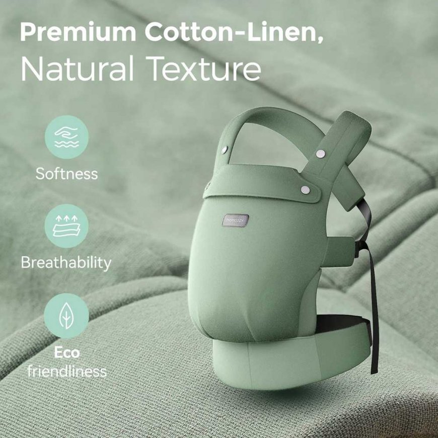 MOMCOZY ERGONOMIC BABY CARRIER PUREHUG MADE OF NATURAL LINEN, SAGE Green – 2