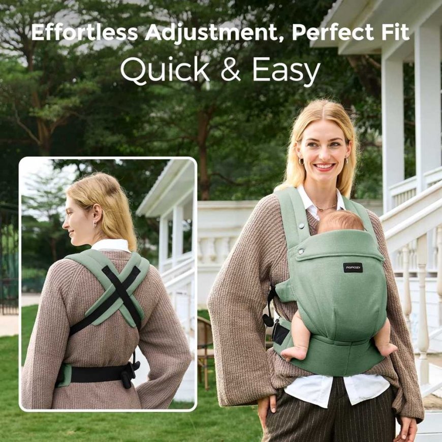 MOMCOZY ERGONOMINĖ KŪDIKIŲ NEŠIOKLĖ PUREHUG IŠ NATŪRALAUS LINO, SAGE Žalias – 3