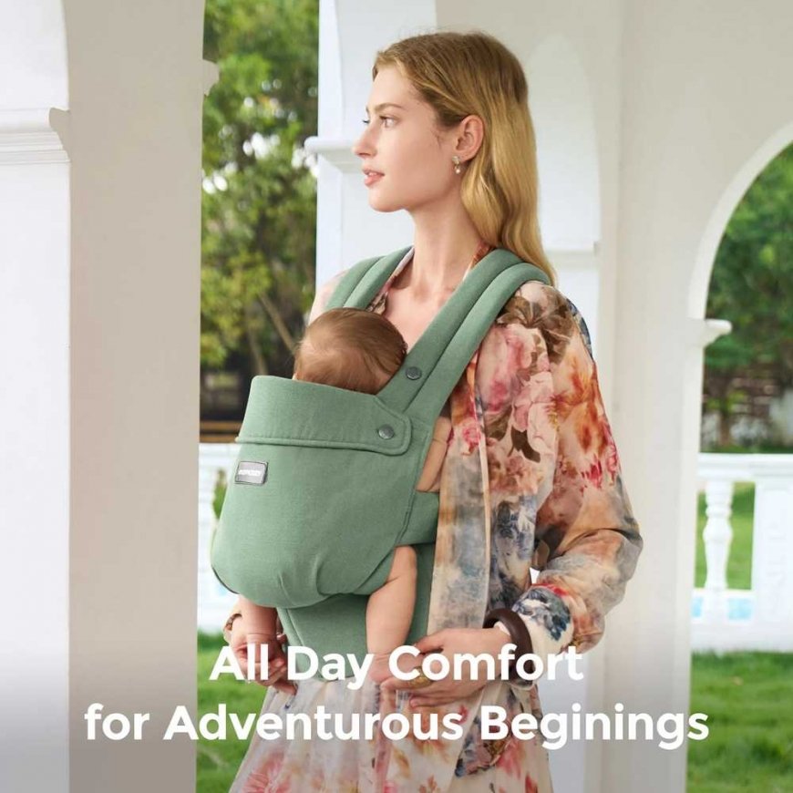 MOMCOZY ERGONOMINĖ KŪDIKIŲ NEŠIOKLĖ PUREHUG IŠ NATŪRALAUS LINO, SAGE Žalias – 5