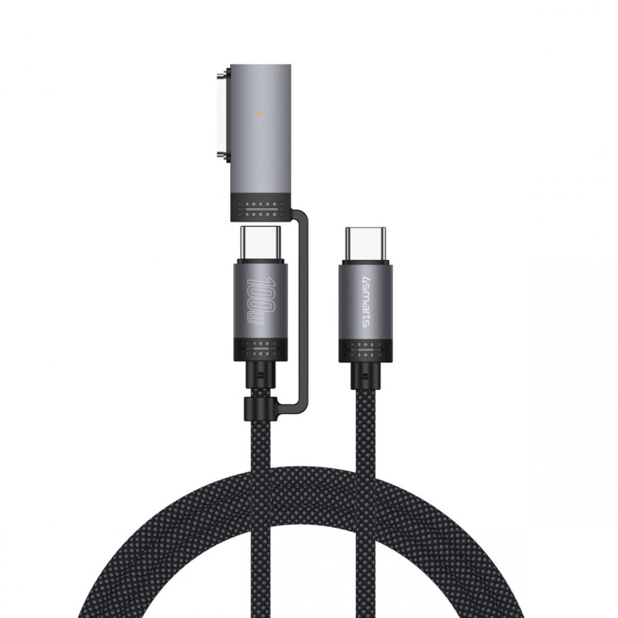 4smarts ComboCord USB-kaabel 2 m USB C USB C/MagSafe 3 Must, Hall