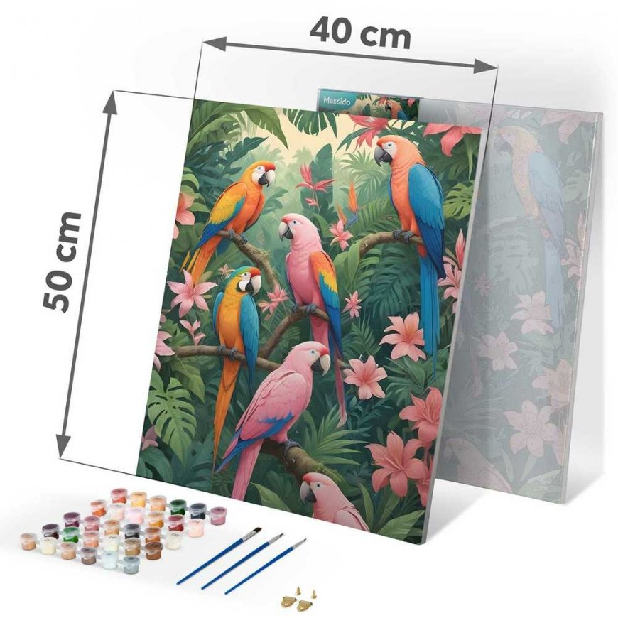 Glezna pēc skaitļiem 40x50 cm Massido Papagaiļi – 4