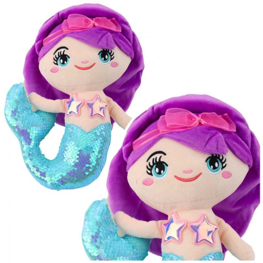 Lean Toys Plush Mermaid with Shiny Tail 28 cm – 2