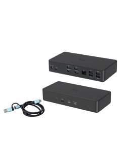 i-tec CADUAL4KDOCKPD2 kannettavien tietokoneiden telakka ja porttitoistin Langallinen USB 3.2 Gen 1 (3.1 Gen 1) Type-C musta