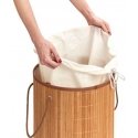 Zeller Bamboo laundry basket, light brown, 55 liters, light brown, ZELLER