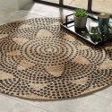 Atmosphera Round Jute Carpet, Ø 120 cm, geometric pattern Atmosphera Round Jute Carpet, Ø 120 cm, geometric pattern