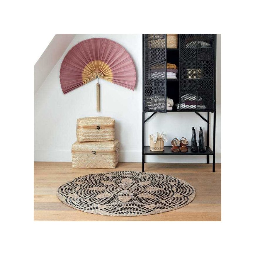 Atmosphera Round Jute Carpet, Ø 120 cm, geometric pattern – 3