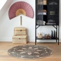 Atmosphera Round Jute Carpet, Ø 120 cm, geometric pattern Atmosphera Round Jute Carpet, Ø 120 cm, geometric pattern