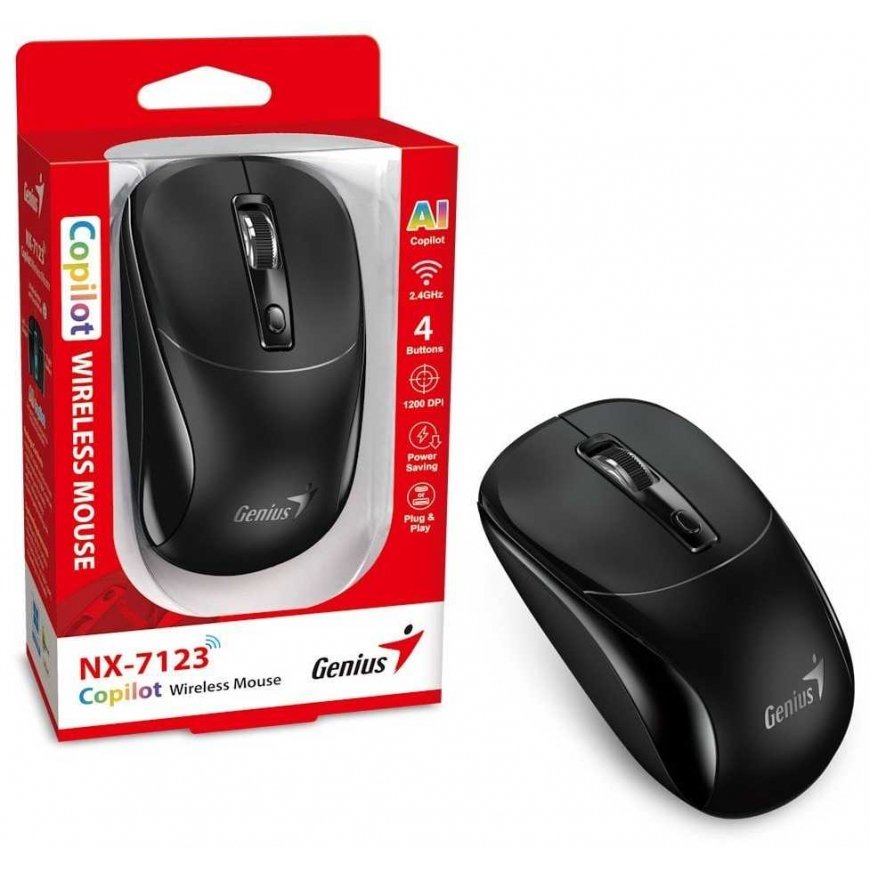 Wireless mouse, Genius NX-7123, black, optical, 1200DPI – 3