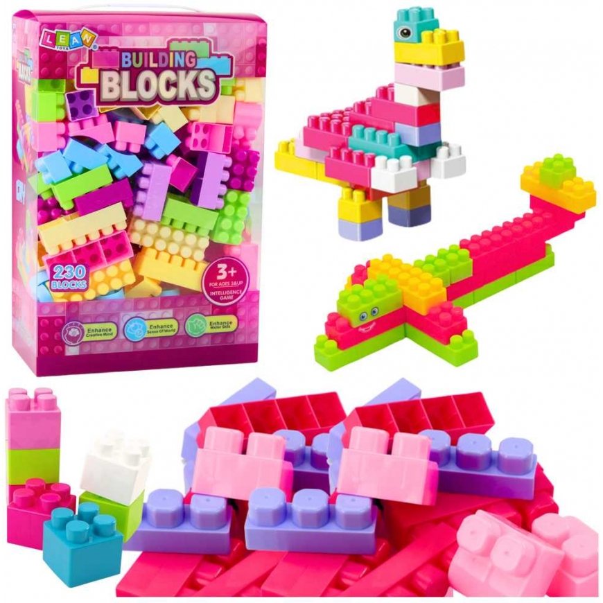 „Lean Toys“ EHITUSKLOTSID ÕPPEKASTIS 230 ELEMENTI
