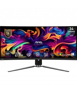 MSI MAG 341CQPDE QD-OLED kompiuterio monitorius 86,4 cm (34") 3440 x 1440 pikseliai UltraWide Quad HD Juoda