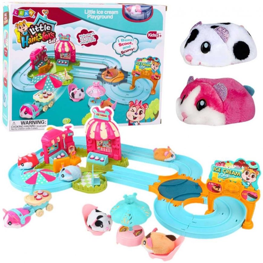 Lean Toys Interactive Hamster Playset with Ice Cream Shop and Café