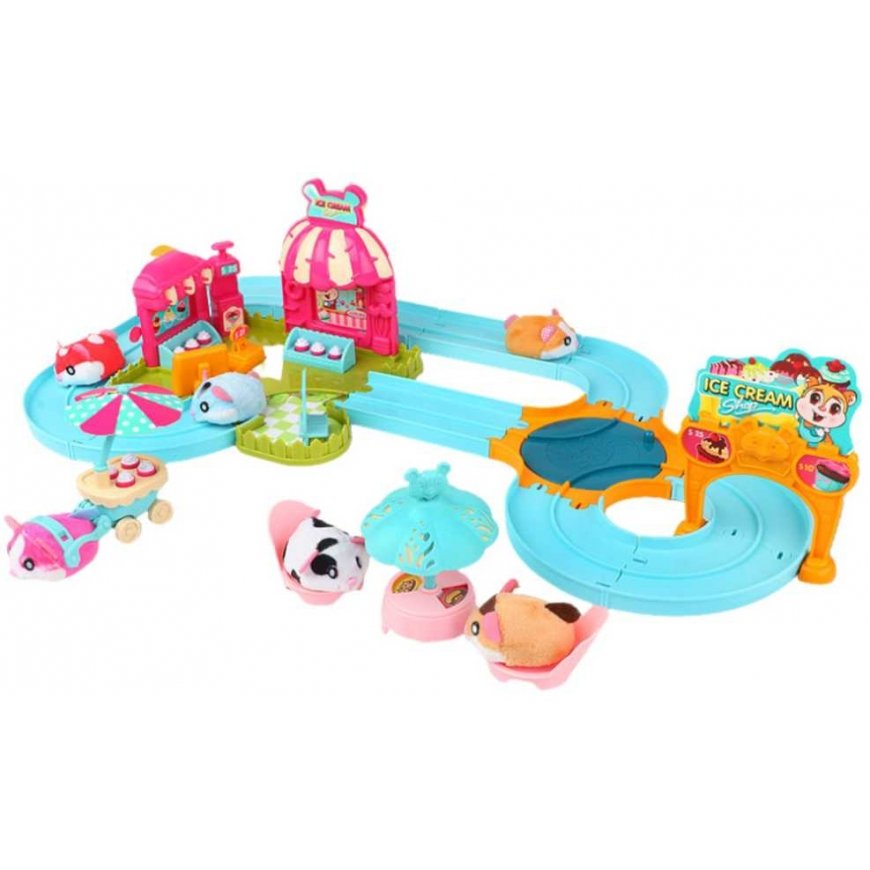Lean Toys Interactive Hamster Playset with Ice Cream Shop and Café – 3