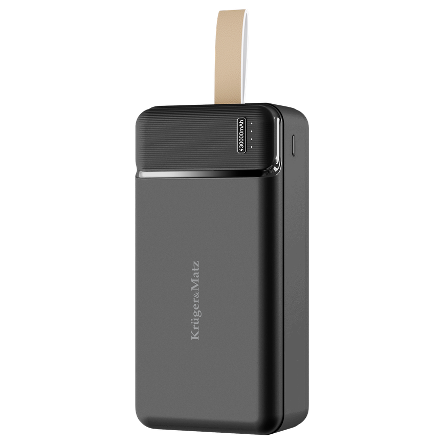 Kruger & Matz 30000 mAh litija jonu ārējā baterija ar QC un PD funkcijām