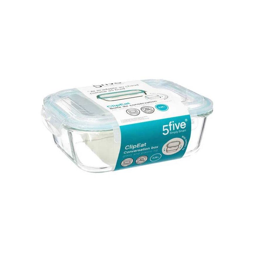 5five Simply Smart Maisto indas su dangteliu, 2,26 l, stiklinis – 2