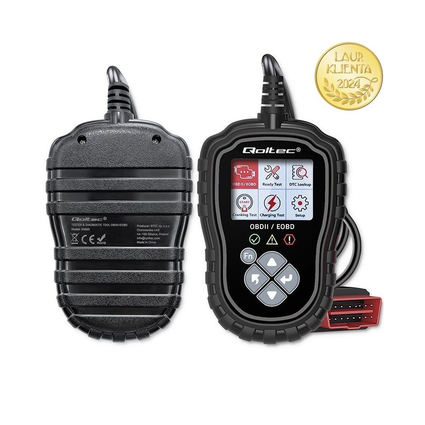 Qoltec ProLine digitaalne diagnostikaseade | OBD2 EOBD | Poola MENÜÜ | 8V-25V | Kahe süsteemi