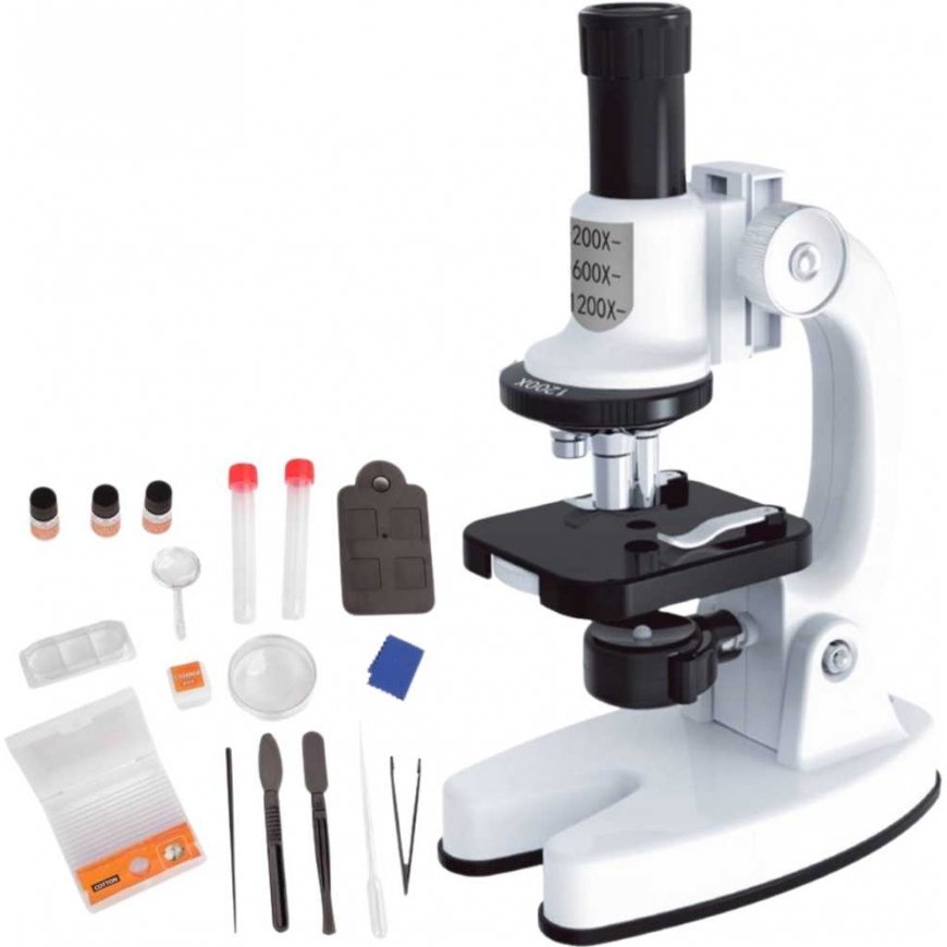 WOOPIE Microscope Digital LED Magnification up to 1200x XXL Set with Smartphone Adapter – 3