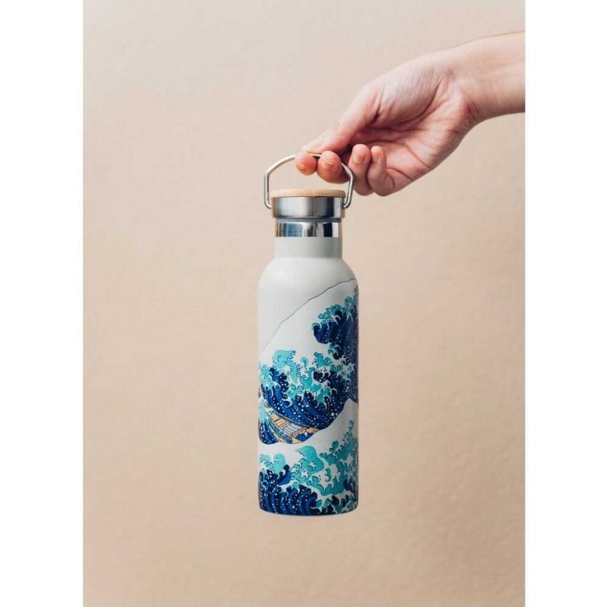 Gertuvė ERIK Suuri aalto Kanagawasta Hokusai Ruostumaton teräs pullo 500ml – 4