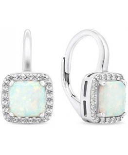 Brilio Silver Elegant silver earrings with synthetic opals EA366W