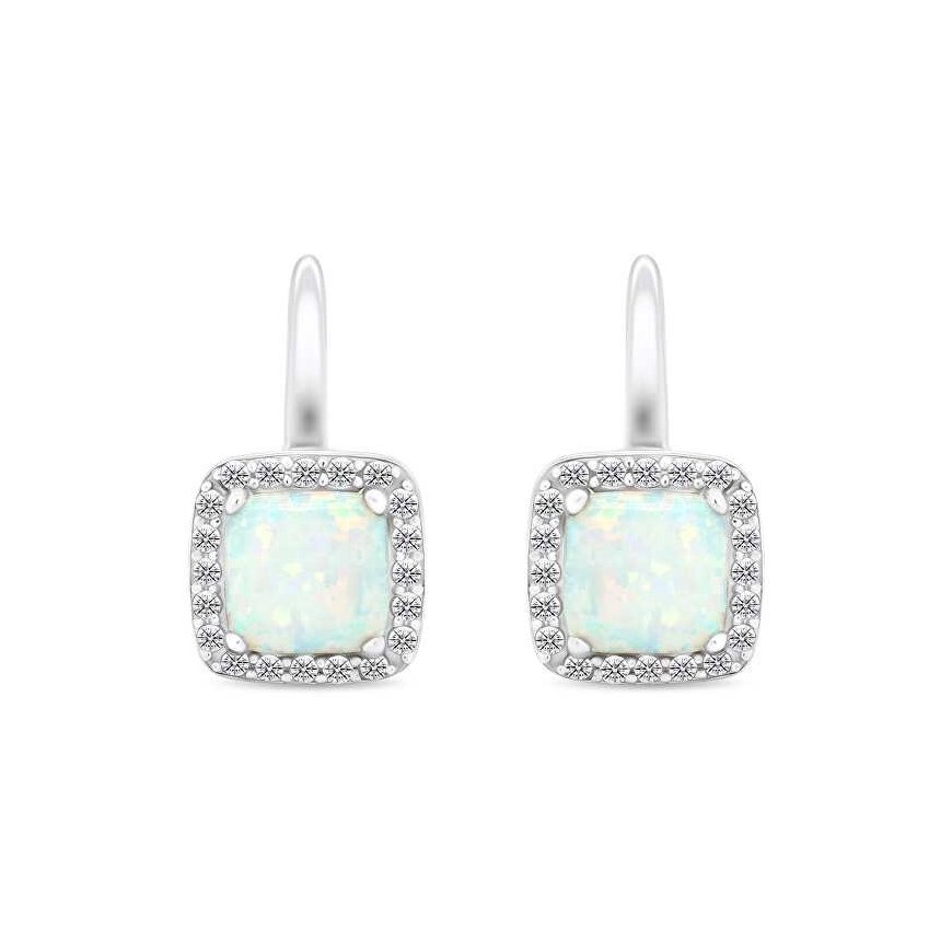 Brilio Silver Elegant silver earrings with synthetic opals EA366W – 2