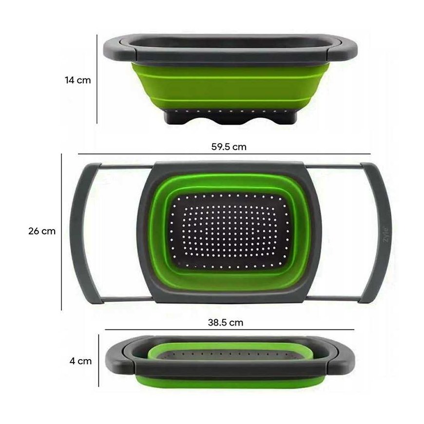 Zyle Silicone Strainer with Retractable Handles, ZY987GST – 2