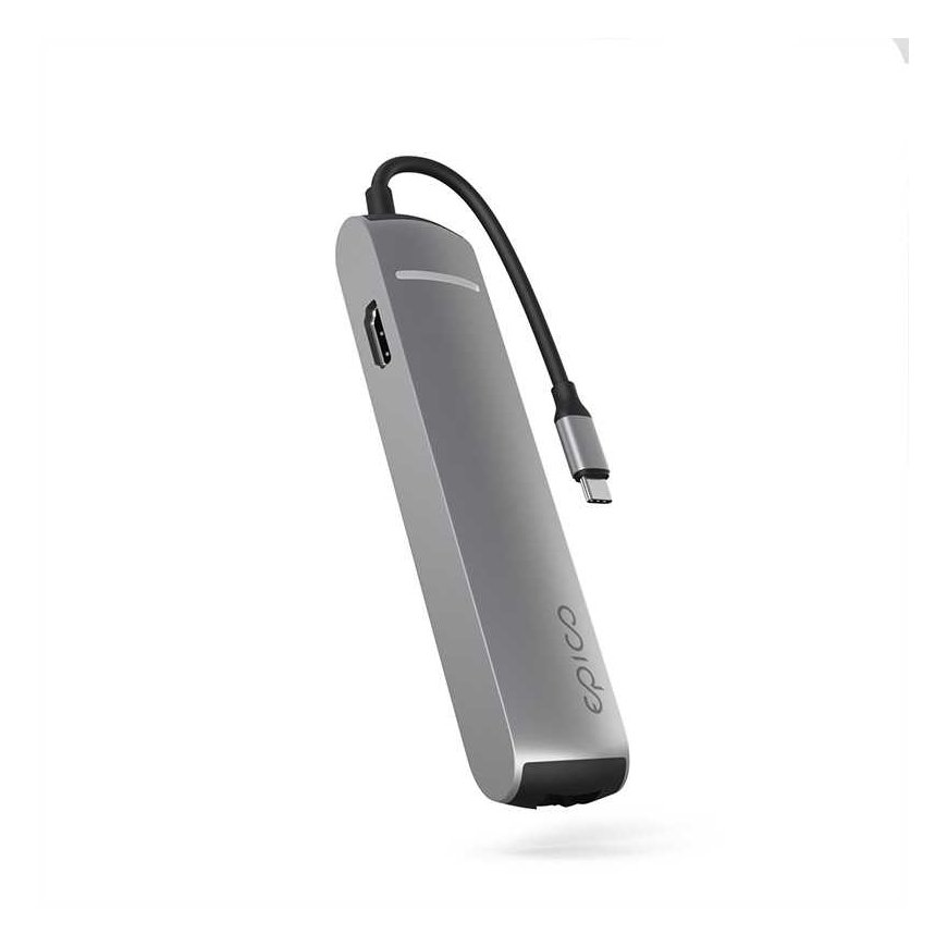 Epico 6in1 Slim Hub 8K USB-C -harmaa avaruus – 2