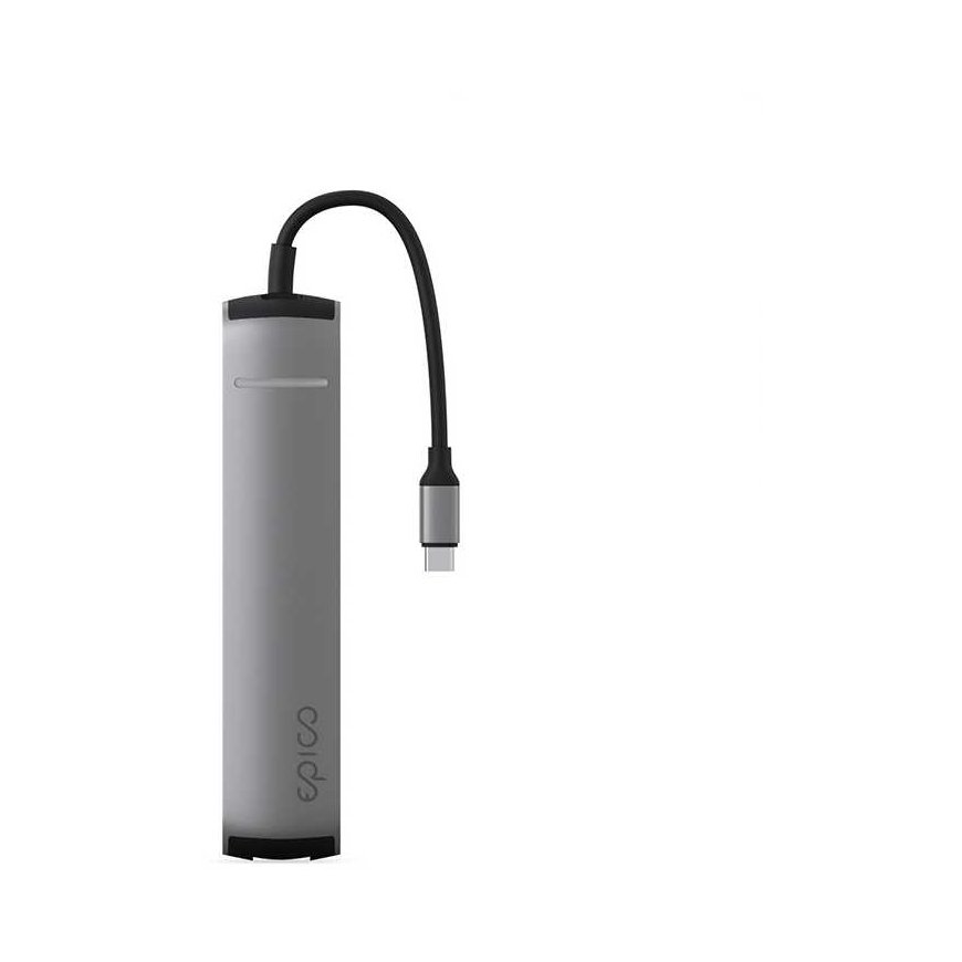 Epico 6in1 Slim Hub 8K USB-C -harmaa avaruus – 3