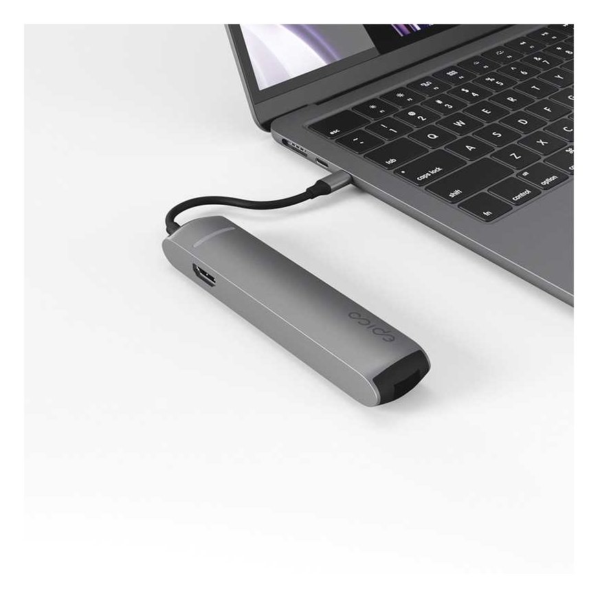 Epico 6in1 Slim Hub 8K USB-C -harmaa avaruus – 4