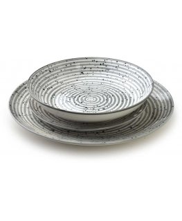 Lumarko Affek Design STRIPES Gray Tableware Set 18 pieces. Bowls 27/19/20 cm, 550 ml