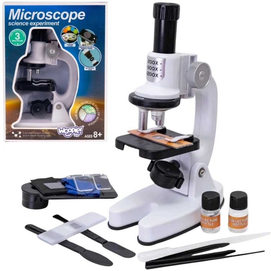 WOOPIE Microscope Digital LED Magnification up to 1200x XXL Set with Smartphone Adapter