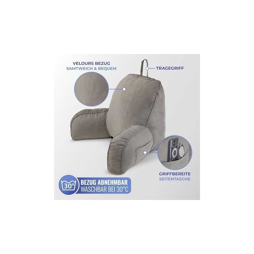 Maximex Comfortable bed seat cushion with phone pocket and remote control – 4