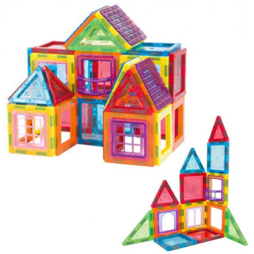 "Lean Toys" magnetic building blocks set, educational, colorful, 70 pcs. – 2