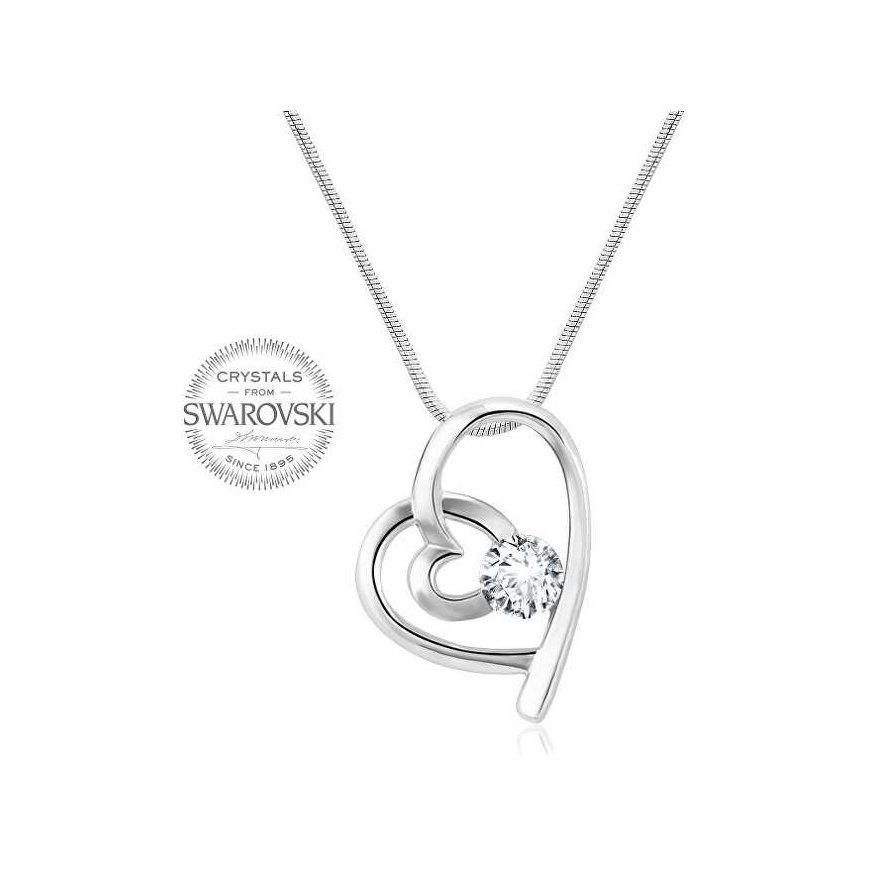 "Levien" romantic necklace heart with clear crystal