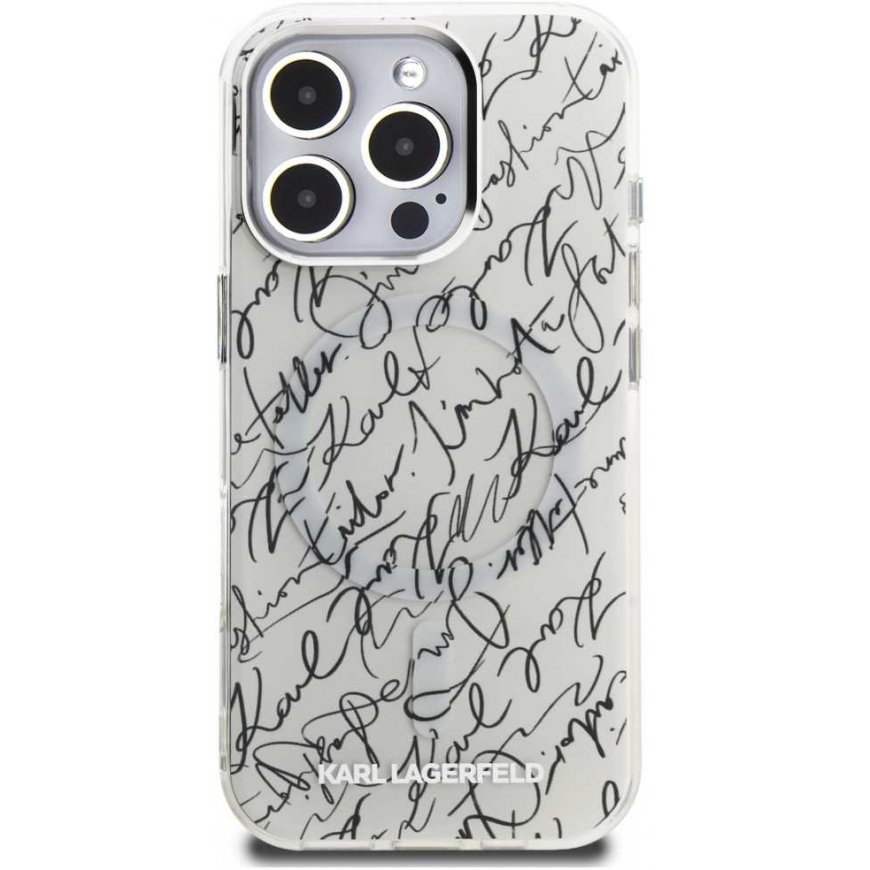Karl Lagerfeld IML Karl Script Pattern MagSafe maciņš Apple iPhone 16 Pro Max baltā krāsā – 3
