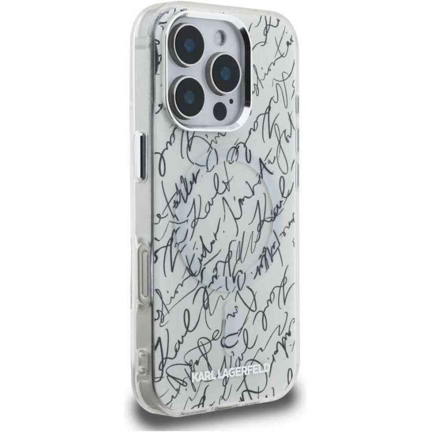 Dėklas Karl Lagerfeld IML Karl Script Pattern MagSafe skirtas Apple iPhone 16 Pro Max baltos spalvos – 4