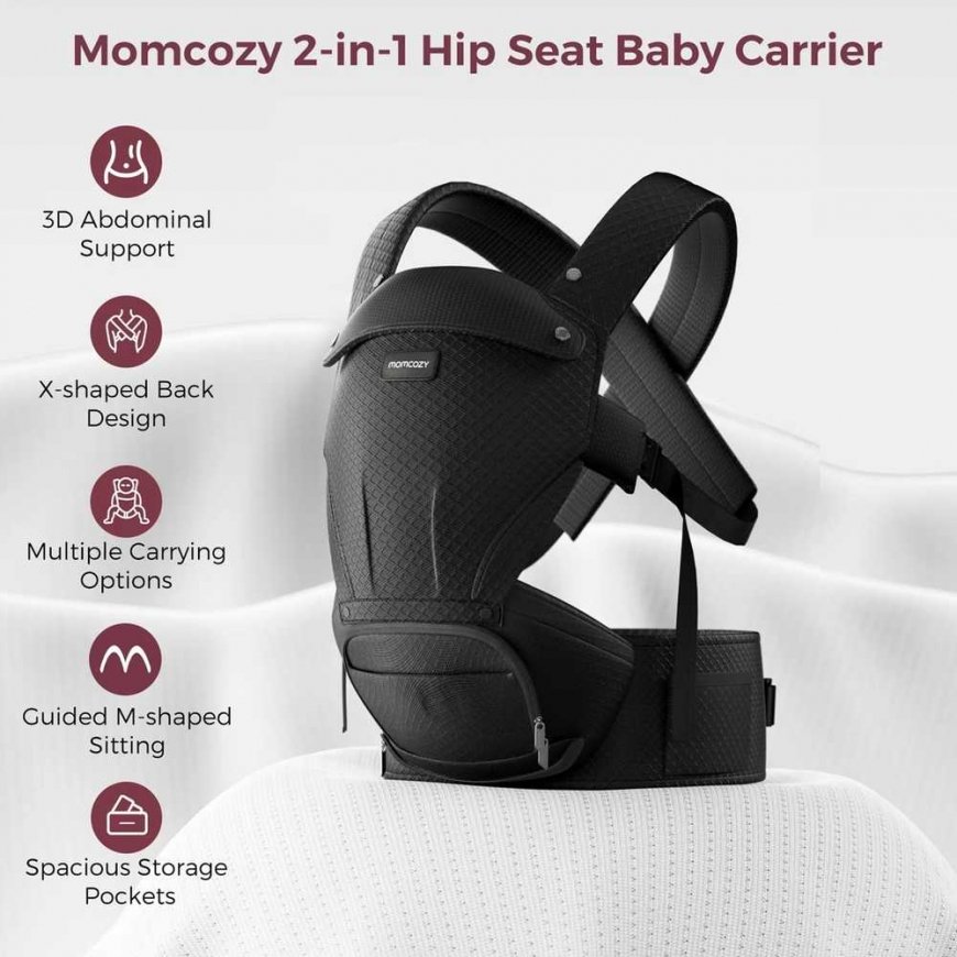 MOMCOZY BABY CARRIER MOVE2FIT 2IN1 WITH HIP SEAT, BLACK – 3