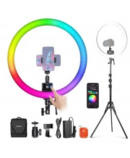 Neewer SRP18C RGB lietotnes vadības 2500K-10000K gredzenu gaismas komplekts