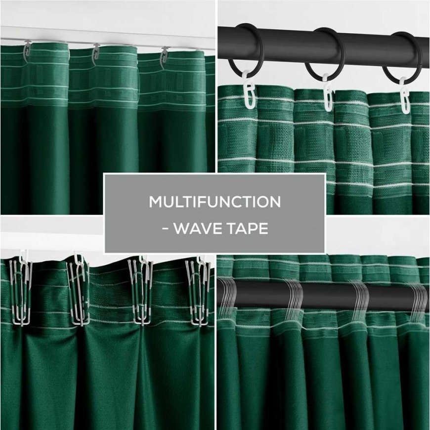 Kardinid VELVET värvitoonis roheline stiil klassikaline riba materjali tüüp - tekstiil samet 140x270 AmeliaHome – 2